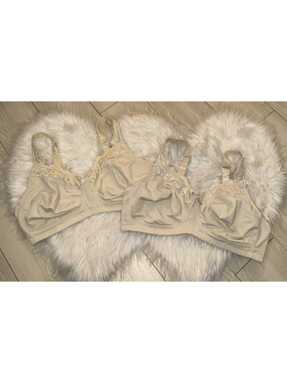 2 American Breast Care ABC Mastectomy Bras Wire Free Pocketed Womens 42C Beige